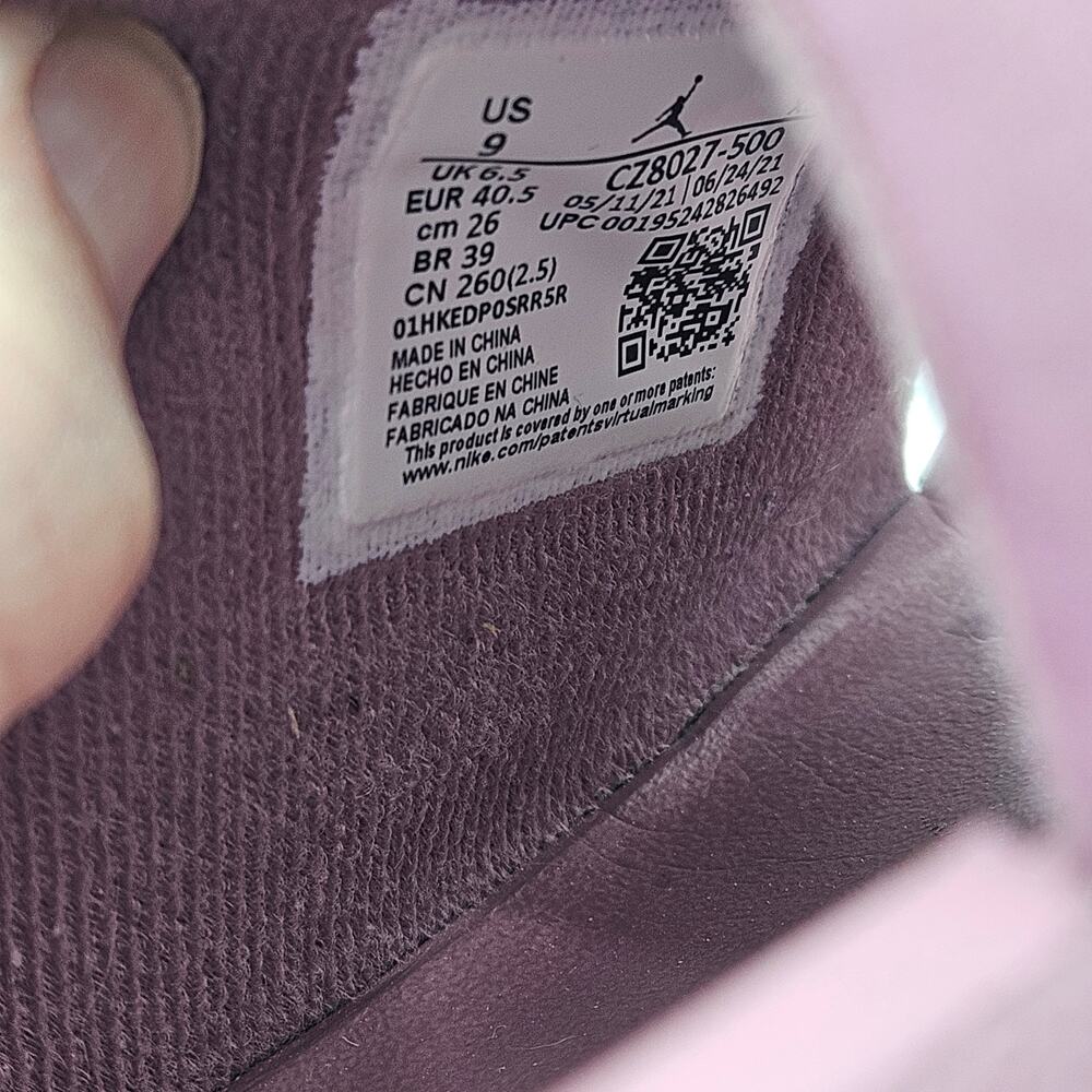 Nike Air Jordan Nola Slide Slides Womens Size 9 Light Mulberry Purple Terry Logo - Picture 8 of 8